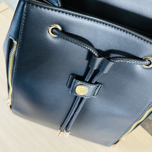 Michael Kors PHOEBE MD FLAP DRESSING Backpack Black Non-Leather Vegan NWT Womens main image 7